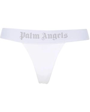 Palm Angels Tanga Con Logo En La Cintura - Blanco