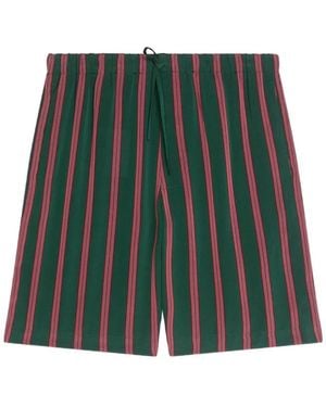 Dries Van Noten Striped Shorts - Green