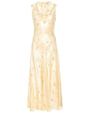 Doen Floral-Jacquard Sleeveless Maxi Dress - Metallic