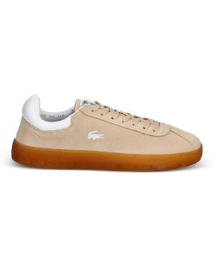 Lacoste Baseshot Logo-Patch Gum-Sole Trainers - White
