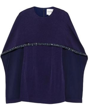 Roland Mouret デコラティブ ケープ ドレス - ブルー