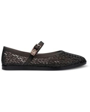 Melissa Harper Buckle-Strap Ballet Flats - Black
