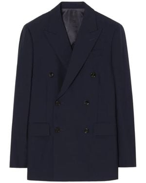 Burberry Wool Sloane Tailored Jacket - Blue