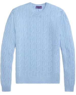 Ralph Lauren Crew-Neck Cable-Knit Sweater - Blue