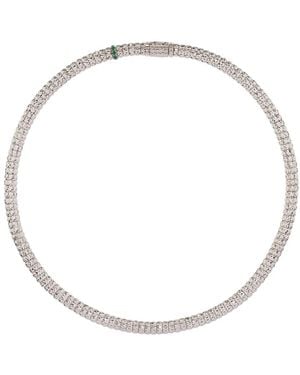 Officina Bernardi 18Kt Enigma Emerald And Diamond Necklace - White