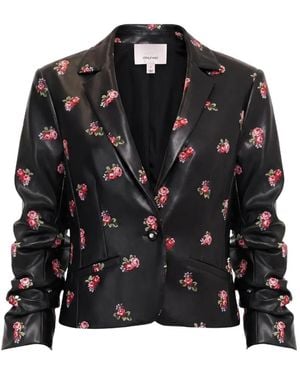 Cinq À Sept Blazer Tossed Roses Le Petit Khloe - Black