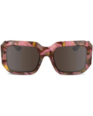 Calvin Klein Lunettes De Soleil À Monture Rectangulaire - Brown