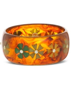 Mark Davis 18K Topaz Flower Bakelite Bangle - Orange