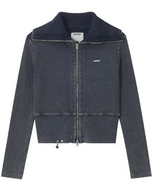 Musium Div. Ribgebreide Sweater Met Rits - Blauw