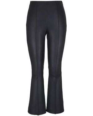 Vince Cropped Leather Trousers - Blue