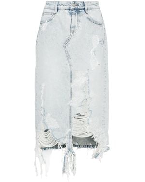 JNBY Lace Patchwork Denim Maxi Skirt - White