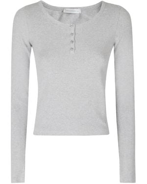 Low Classic Gerippter Henry Grigia Pullover - Weiß