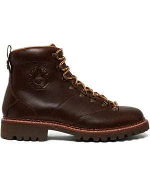Belstaff Butler Leather Lace-Up Boots - Brown