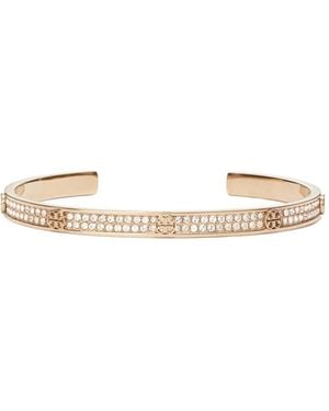 Tory Burch Icon Pavé Cuff Bracelet - Natural