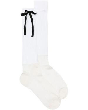 Maison Margiela Couture Bow-Embellishment Socks - White
