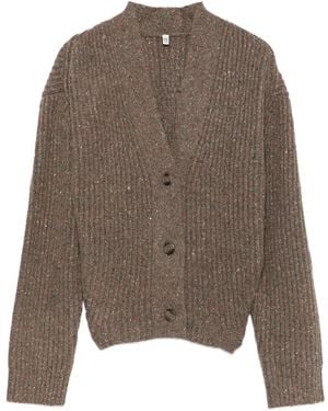 R13 Gerippter Cardigan - Braun