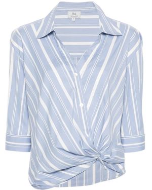 Woolrich Twist-Detail Striped Shirt - Blue