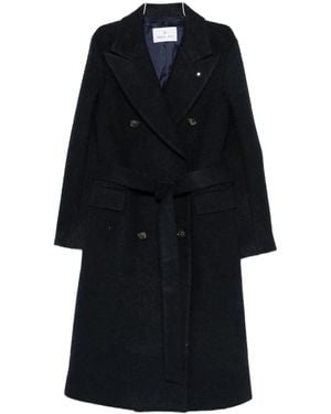 Manuel Ritz Belted Double-Breasted Coat - Black