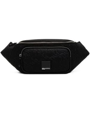KARL LAGERFELD Logo-Embossed Belt Bag - Black