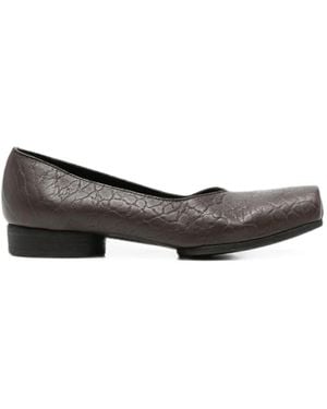 Uma Wang Crinkled-Effect Square-Toe Pumps - Gray