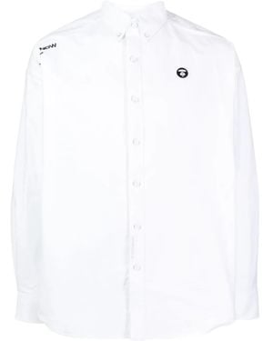 Aape By A Bathing Ape Logo-Embroidered Cotton Shirt - White