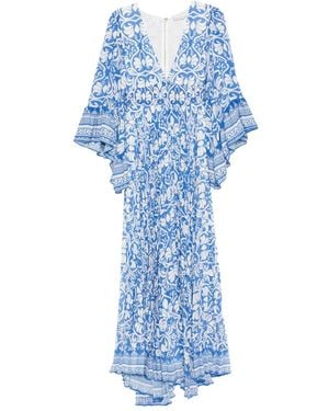 Alice + Olivia Selene プリーツ ドレス - ブルー