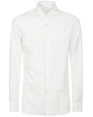 Dell'Oglio Spread-Collar Buttoned-Cuff Shirt - White