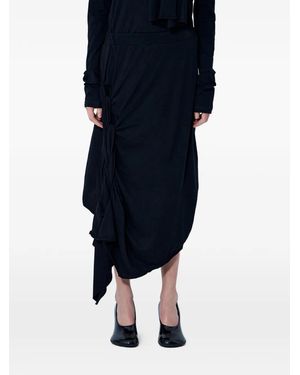 Yohji Yamamoto Asymmetric Draped Skirt - Blue
