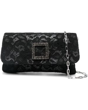 Roberto Festa Corded-Lace Clutch Bag - Black