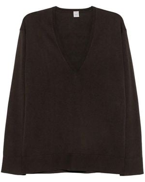 TOTEME V-Neck Jumper - Black