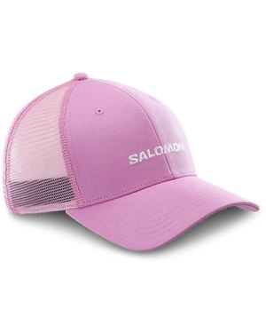 Salomon Logo-Embroidered Mesh-Panel Cap - Pink