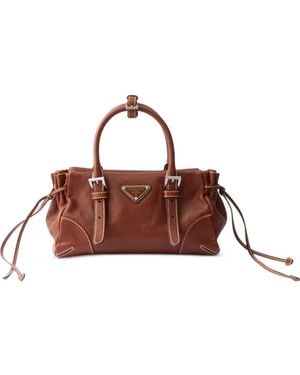 Prada Bonnie Small Leather Bag - Brown