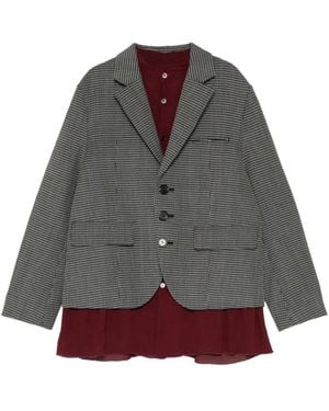 Undercover Blazer À Motif Pied-De-Poule - Grey