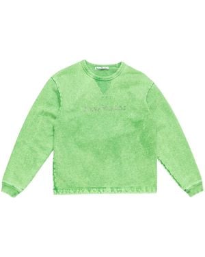 Acne Studios Studded-Logo Sweatshirt - Green