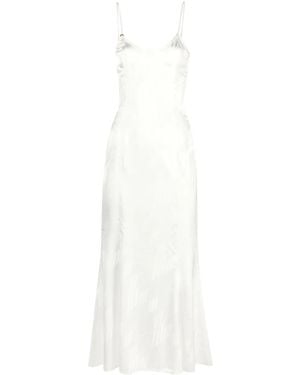 The Attico Logo-Jacquard Satin Midi Dress - White