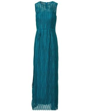 Akris Robe Longue Wave Guipure - Blue