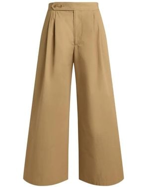 Polo Ralph Lauren Pleated Wide-Leg Pants - Natural