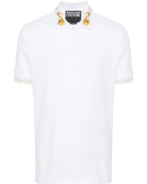 Versace Jeans Couture Watercolour Couture-Print Polo Shirt - White