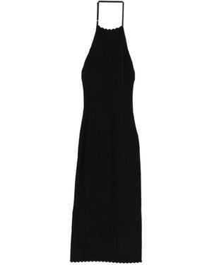 Jacquemus Chevron-Knit Halterneck Dress - Black