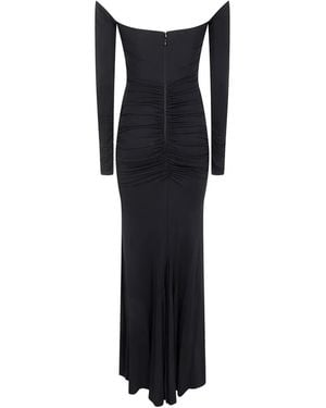 Elisabetta Franchi Ruched Maxi Dress - Black