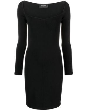 DSquared² Long-Sleeved Mini Dress - Black