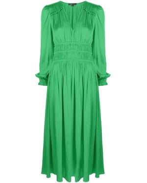 Maje Riannette Flared Midi Dress - Green