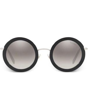 Miu Miu Occhiali Da Sole Tondi Mu 59Us - Nero