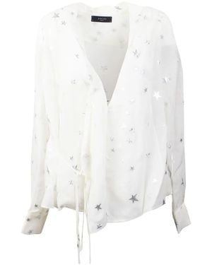 Amiri Gewickelte Bluse Mit Stern-Print - Weiß
