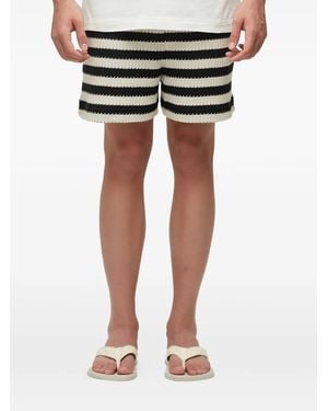 Osklen Striped Bermuda Shorts - Black