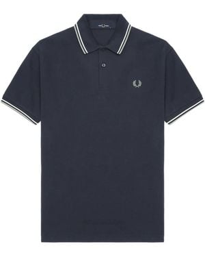 Fred Perry Twin-Tipped Piqué Polo Shirt - Blue
