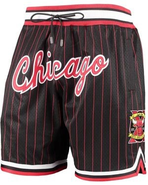 Mitchell & Ness Pinstripe Drawstring Shorts - Black