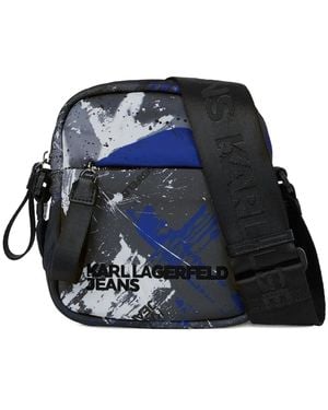 KARL LAGERFELD Graffiti-Print Messenger Bag - Black