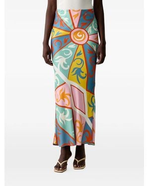Never Fully Dressed Graphic-Print Maxi Skirt - Blue