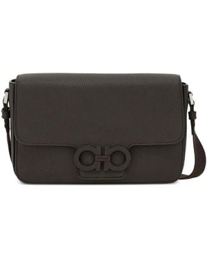 Ferragamo Sacoche En Cuir À Boucle Gancini - Noir